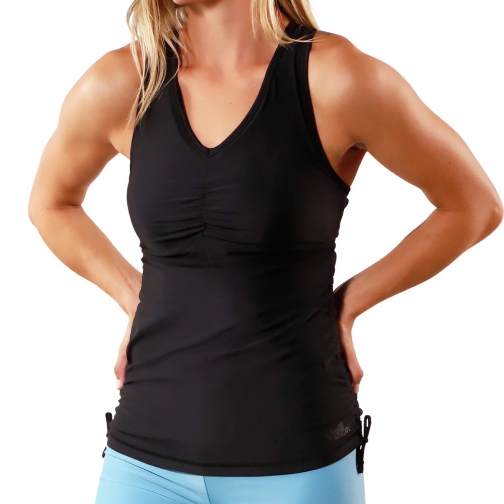 Women's Black V-Neck Swim Coverup Tank
